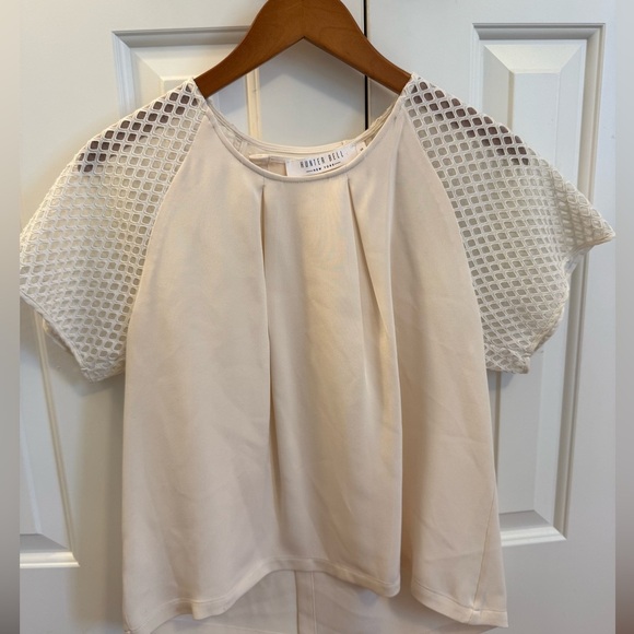 HUNTER BELL New York Mesh Sleeve Silk Blouse size Small - Picture 1 of 13